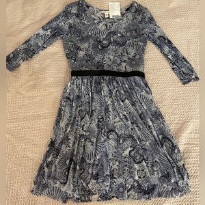 Silence + noise unworn blue floral dress with sheer cuts outs